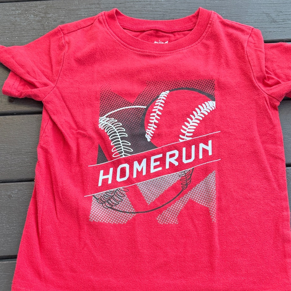 Red Kids Baseball Graphic Tee